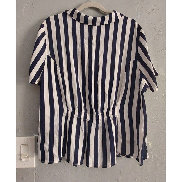 Forever 21 Women’s Button-Front Striped Rayon Blouse – Size 2X (Runs Small) - Picture 8 of 8